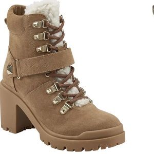 MARC FISHER WORN ONCE Faux Fur Trimmed Nature Boots size 10